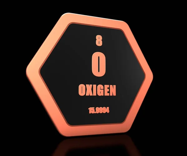 Oxigén Kémiai Elem Periódusos Szimbólum — Stock Fotó