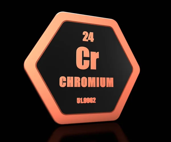 Chroom Scheikundig Element Periodiek Symbool Render — Stockfoto