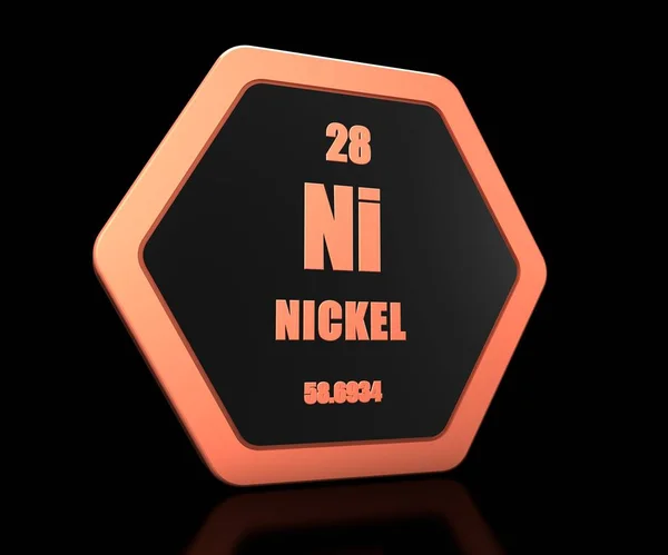 Nickel Chemical Element Periodic Table Symbol Render — Stock Photo, Image