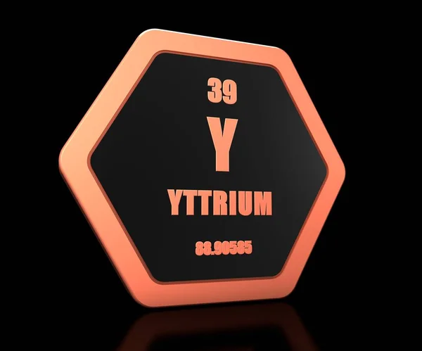 Yttrium Chemical Element Periodic Table Symbol Render — Stock Photo, Image