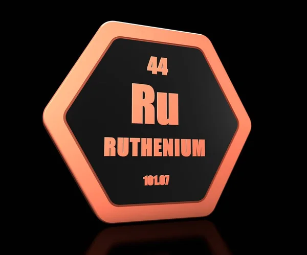 Ruthenium Chemical Element Periodic Table Symbol Render — Stock Photo, Image