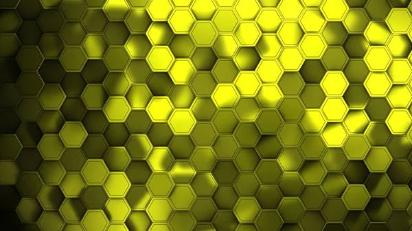 Κίτρινο Εξάγωνα Σύγχρονη Backgroun Εικονογράφηση Καθιστούν — Φωτογραφία Αρχείου