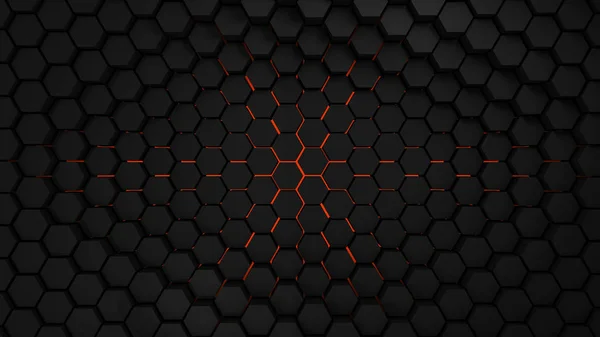 Grey Orange Hexagons Modern Background Render Illustration — Stock Photo, Image