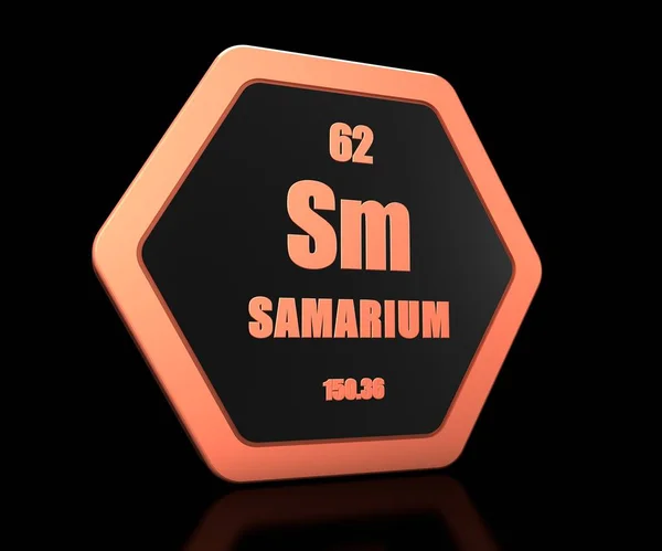 Samarium Chemical Element Periodic Table Symbol Render — Stock Photo, Image