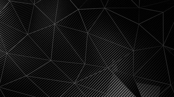 Kolfiber Plexus Abstrakt Geometrisk Bakgrund Med Trianglar Render — Stockfoto