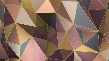çok renkli renk tonları palet pleksus soyut geometrik arka plan üçgenler, 3D render
