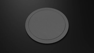 İzole arka planda yuvarlak köşe ile gri yuvarlak coaster mockup, 3D render