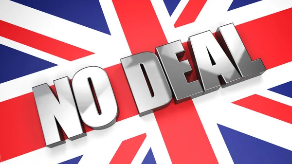 Hard Deal Brexit Text Union Jack Rendu — Photo