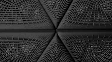 Soyut koyu siyah Mimari Arka Plan. 3d Render illüstrasyon.