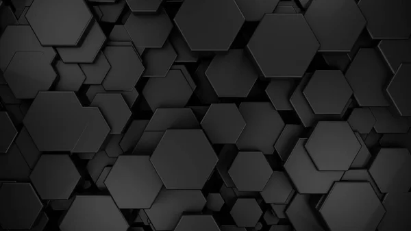 Koyu metalik malzeme altıgenler arka plan, 3d render illüstrasyon.