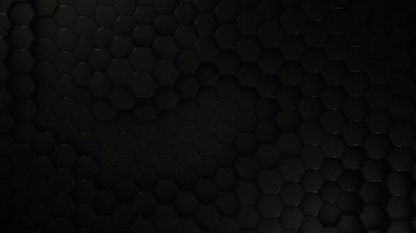 karbon ve krom altıgen modern arkaplan, 3D resimleme