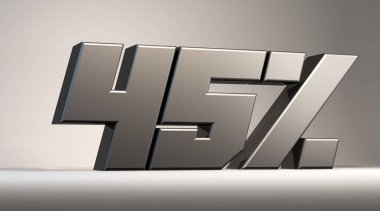 % 45 modern metal izolasyon arkaplanı, 3 boyutlu resimleme