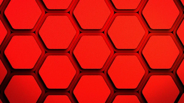 Hexagonal Red Background Texture Illustration Rendering — Stock Photo, Image