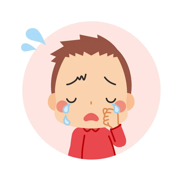 Illustration Little Boy Crying — Stock Vector