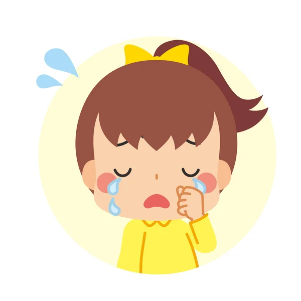 Illustration Little Girl Crying — Stock Vector