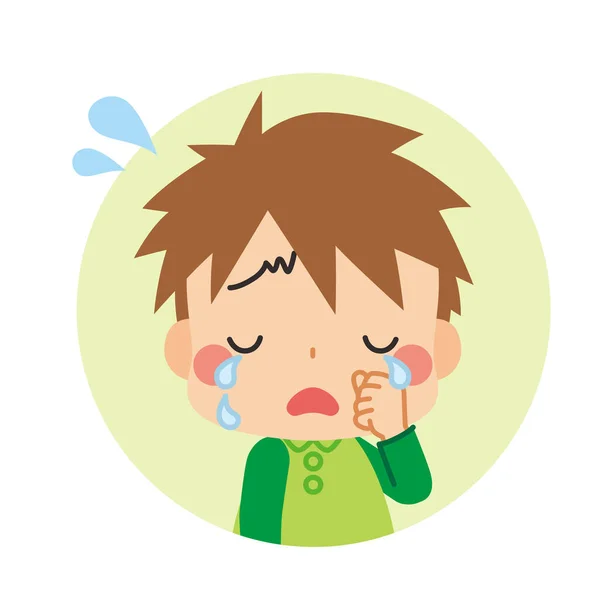 Illustration Little Boy Crying — Stock Vector