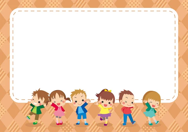 Illustration Cute Kids Autumn — Stock Vector