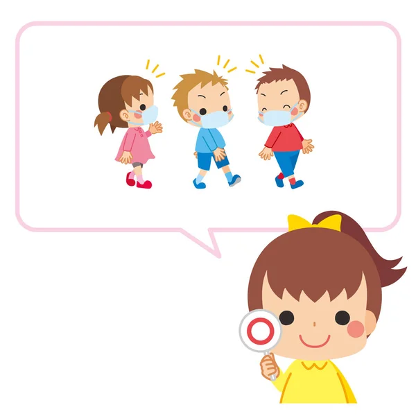 Απεικόνιση Παιδιού Που Εξηγεί Μέτρα Πρόληψης Λοιμωδών Νόσων — Διανυσματικό Αρχείο