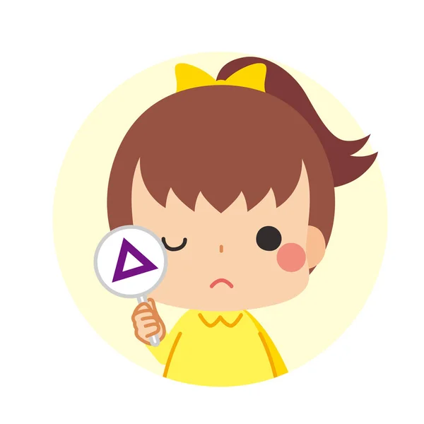 Illustration Little Child Sign Showing Answer — Stock Vector