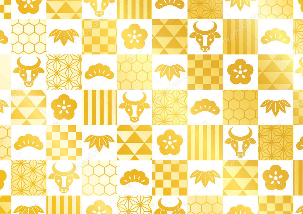 Illustration of Japanese traditional pattern background.