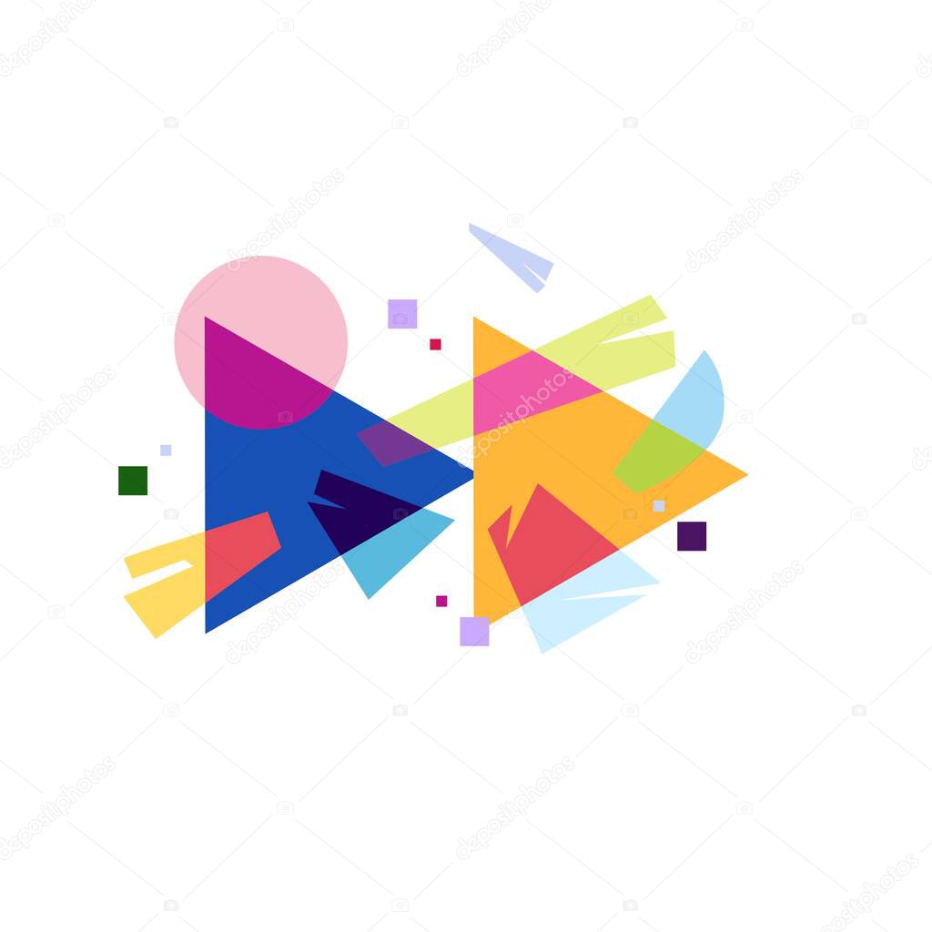 Vector video icons with unique and colorful shapes