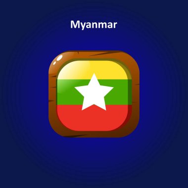 Myanmar ülke simgelerinin vektör illüstrasyonu, oyun simgeleri, oyunlarda avatarlar vs. için çok kullanışlı.