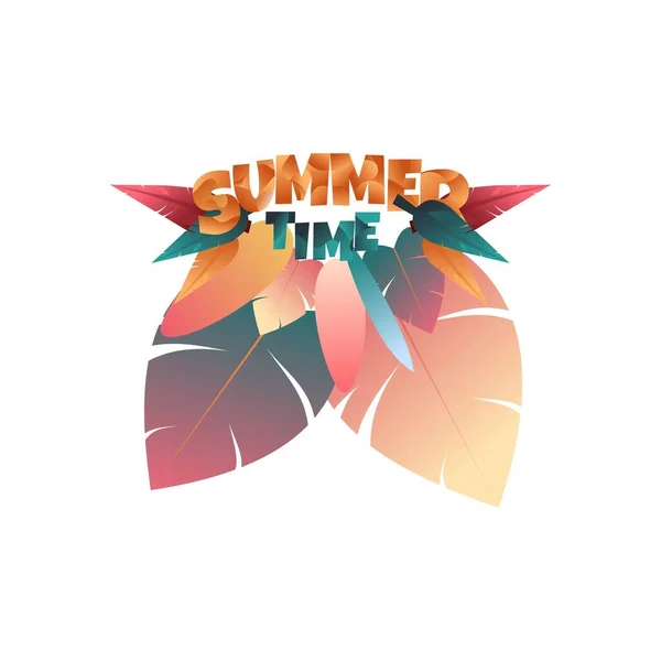 Summer Illustration Vector Text Summer Color Gradient Suitable Banners Etc — Stock Vector