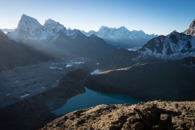 Himalaya dağ silsilesi Gokyo Ri, Everest bölgesi, Nepal, Asya üzerine Peyzaj