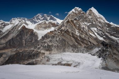 Everest Dağı Mera la görünümünden geçmek, Khumbu bölge, Nepal, Asya