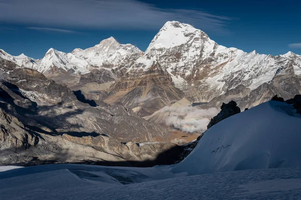 Makalu dağ tepe görünümünden Mera zirve kampı, Khumbu bölge, Nepal, Asya