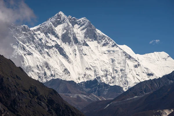 Lhotse Dağ Tepe Dördüncü Dünyanın Yüksek Dağı Himalaya Dağ Silsilesi — Stok fotoğraf