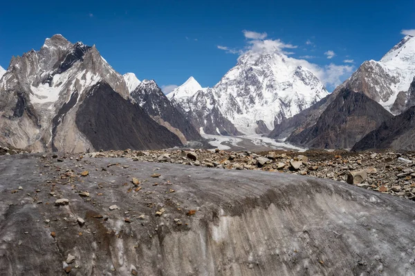 Pico Montaña Detrás Del Glaciar Vigne Cordillera Karakoram Pakistán Asia — Foto de Stock