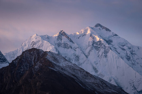 Rakaposhi mountain peak in Hunza valley, Gilgit Baltistan, Pakistan, Asia