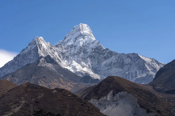 Ama Dablam mountain peak, famous peak in Everest region in Himalayas mountain range, Nepal, Asia