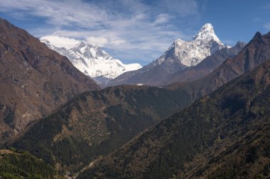 Himalaya dağ manzarası da dahil olmak üzere herhangi bir zamanda, Lhotse, Ama Dablam Everest bölgesi, Nepal, Asya