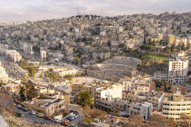 Amman üst görünümü, Ürdün başkenti, Arap