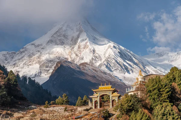 Manaslu mountain peak, eighth highest peak in the world behind T