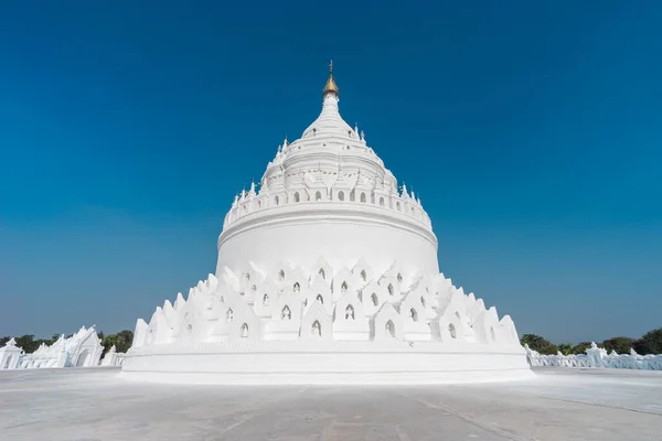 Hsinbyume Templo Belo Mosteiro Branco Mingun Ruína Cidade Antiga Mandalay — Fotografia de Stock