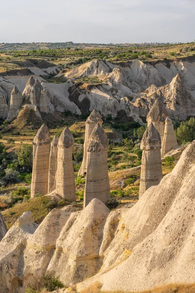 stock image Beautiful morning at Love valley in summer season, Goreme town in Cappadocia, central Anatolia of Turkey, Asia