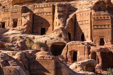 Petra harabeleri ve Nabatean krallığı Ürdün, Arap, Asya 'daki antik bir mezar.