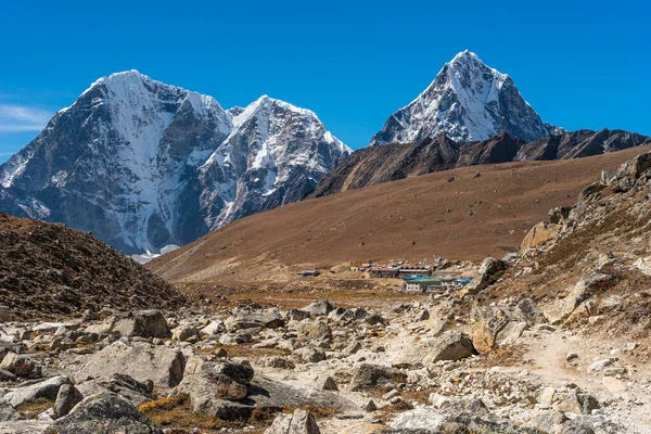 Lobuche Vesnice Malá Vesnice Everestu Základní Tábor Trekking Cesta Obklopen Royalty Free Stock Fotografie