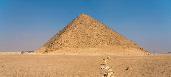 Pirâmide Vermelha Maior Pirâmide Antigo Reino Egípcio Dahshur Necropolis Baixo — Fotografia de Stock