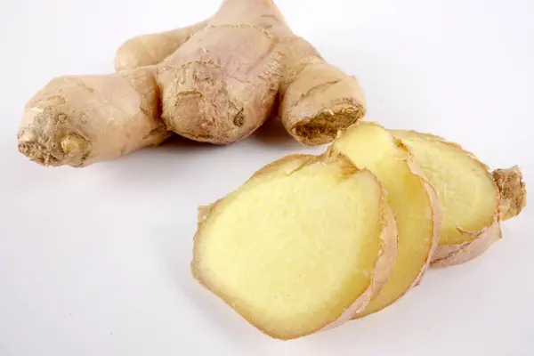 Ginger Slices Isolated White — Stock Photo, Image