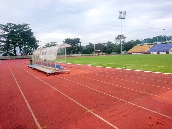 Kuala Lumpur 2018 Június Futball Zöld Napsütéses Napon — Stock Fotó