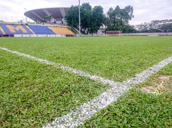 Kuala Lumpur Giugno 2018 Campo Calcio Con Erba Verde Nella — Foto Stock