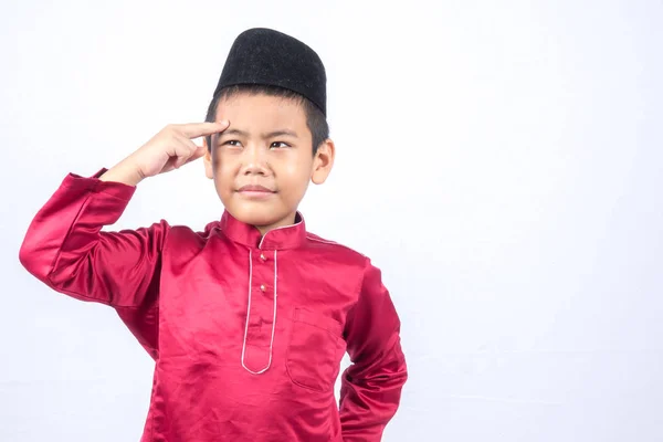 Πορτρέτο Της Μικρά Ασίας Μουσουλμανικό Αγόρι Κορίτσι Απομονώνονται Λευκό Φόντο — Φωτογραφία Αρχείου