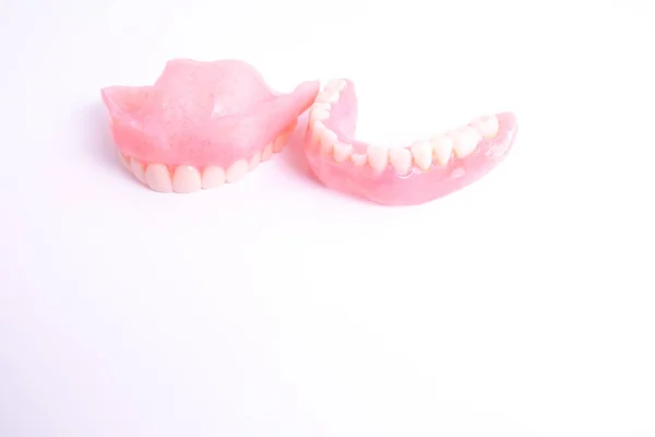 Set Dentures Isolated White Background — Stock Photo, Image