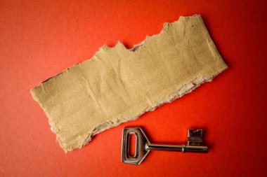 Başarı kavramsal rustik kahverengi kurulda ve anahtar.