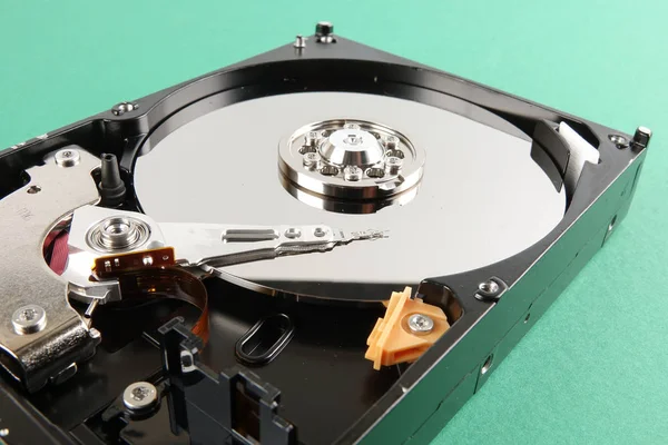 Disco Rigido Hdd Isolato Uno Sfondo Verde — Foto Stock