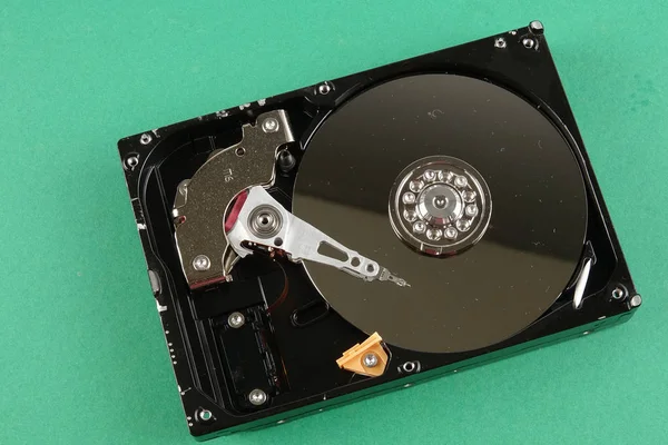 Pevný Disk Hdd Izolované Zeleném Pozadí — Stock fotografie